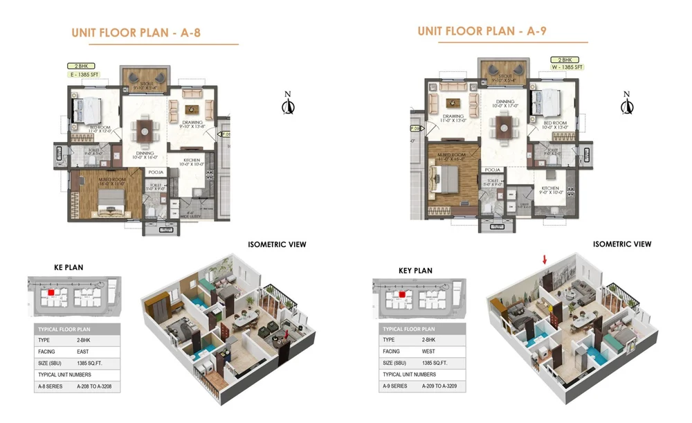 Bricks Marvella Tower A floor plan for units 8 and 9